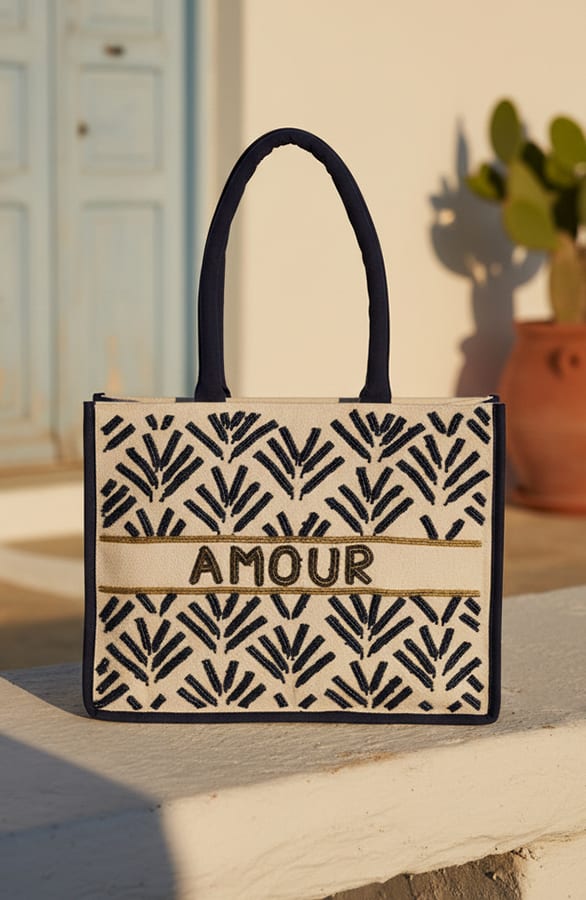 Beaded Handmade Tote Bag Amour, Alle Accessoires, Foto 3