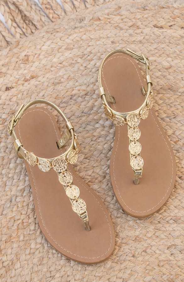 Boho Sandalen Met Muntjes Goud – alle schoenen, foto 1