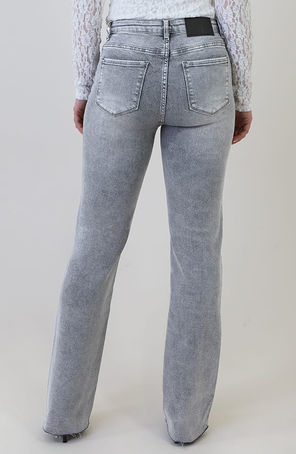 Damaged Wide Leg Jeans Grey Stretch FMH – spijkerbroeken, foto 3