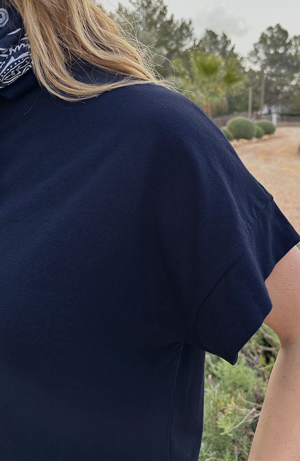 Dames Loose Fit T-Shirt Katoen Marine – tops, foto 4