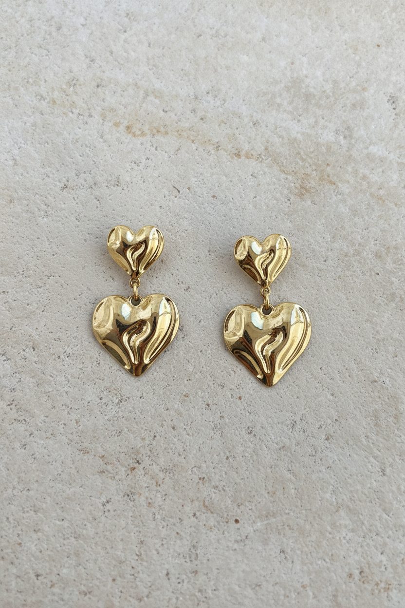 Double Heart Ohrringe Gold, Alle Accessoires, Foto 1