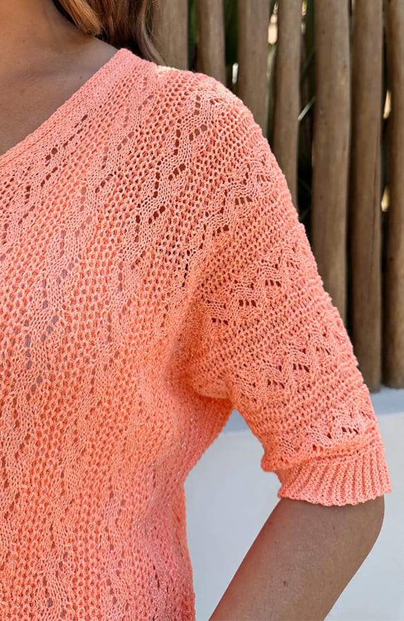 Gehaakte Lurex Trui Dames Koraal – truien, foto 5
