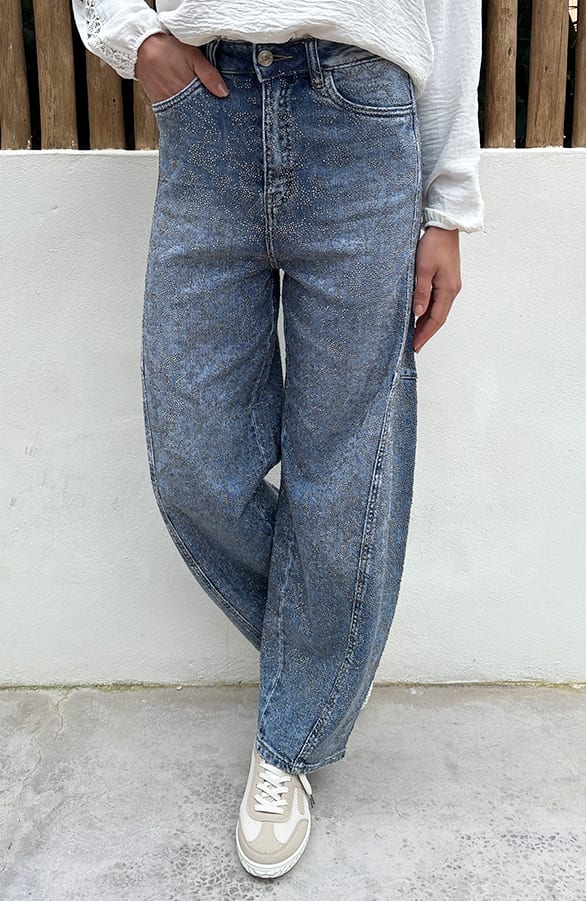 Glitter Stone Barrel Jeans – spijkerbroeken, foto 6