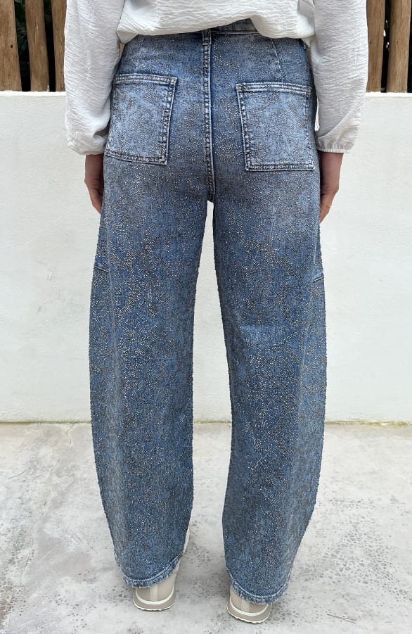 Glitter Stone Barrel Jeans – spijkerbroeken, foto 4