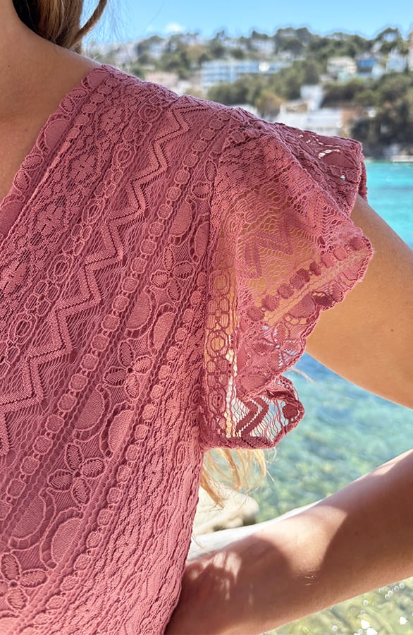Kanten Jurk Deluxe Dust Roze – jurken, foto 5