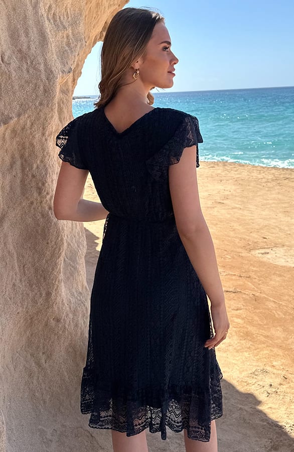 Kanten Jurk Deluxe Navy – jurken, foto 4