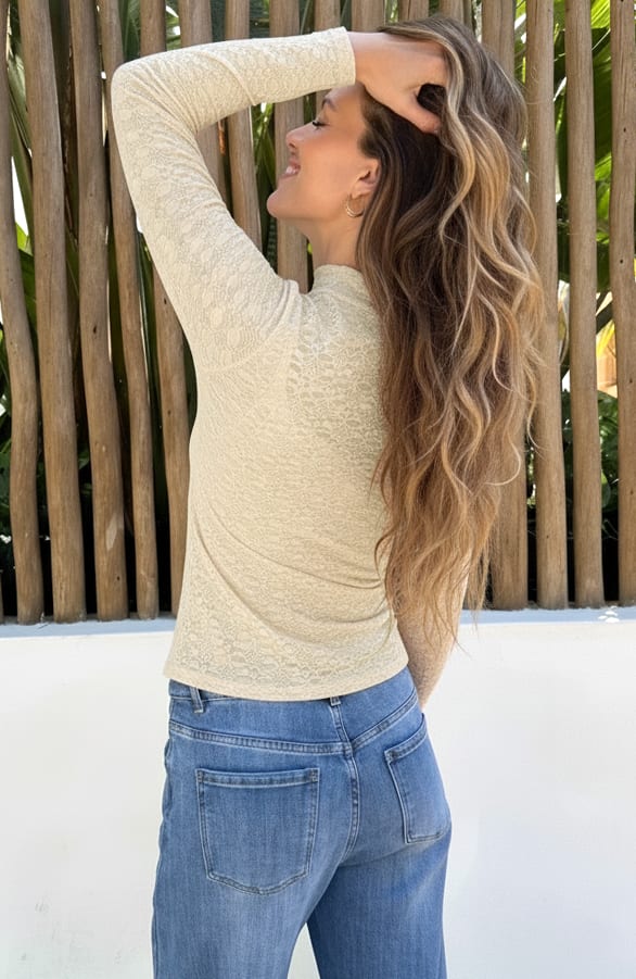 Kanten Top Beige – tops, foto 3