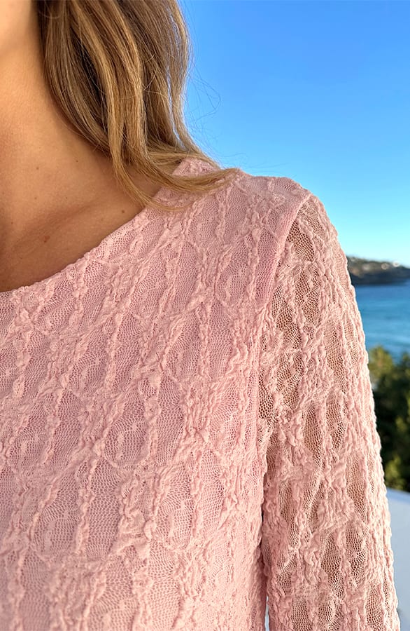 Lace Flared Mouwen Jurk Pastel Roze – jurken, foto 5
