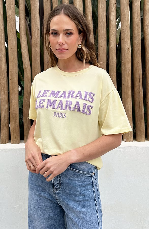 Le Marais T-Shirt Oversized Butter Yellow – tops, foto 3
