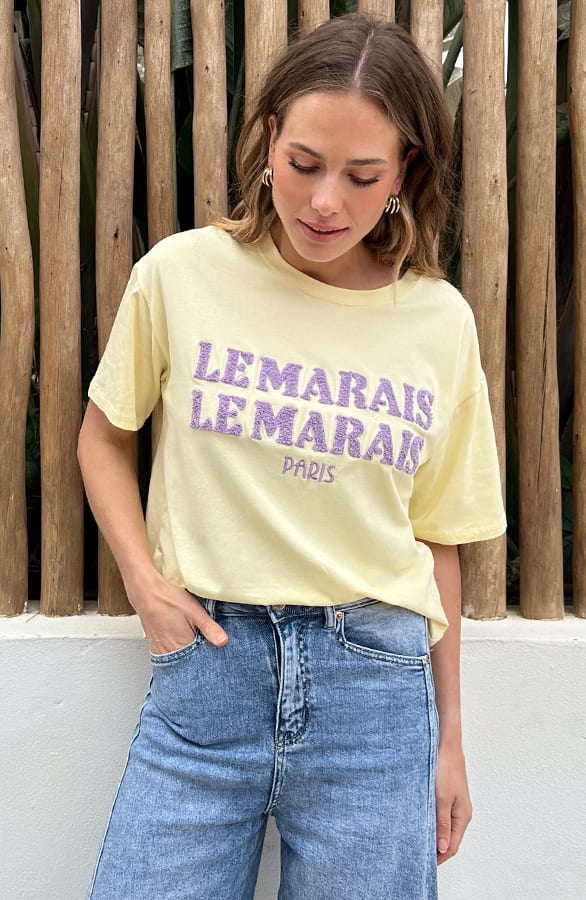 Le Marais T-Shirt Oversized Butter Yellow – tops, foto 7