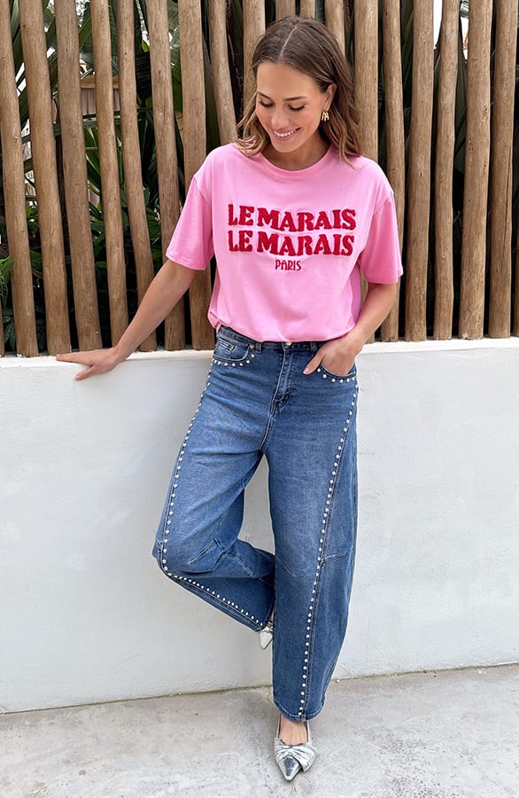 Le Marais T-Shirt Oversized Fuchsia Red – tops, foto 7