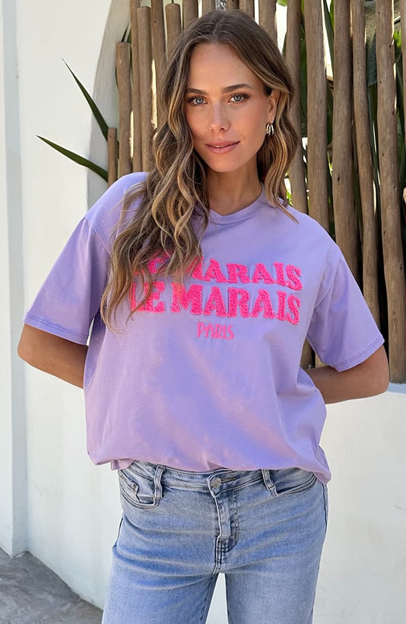 Le Marais T-Shirt Oversized Lila – tops, foto 6