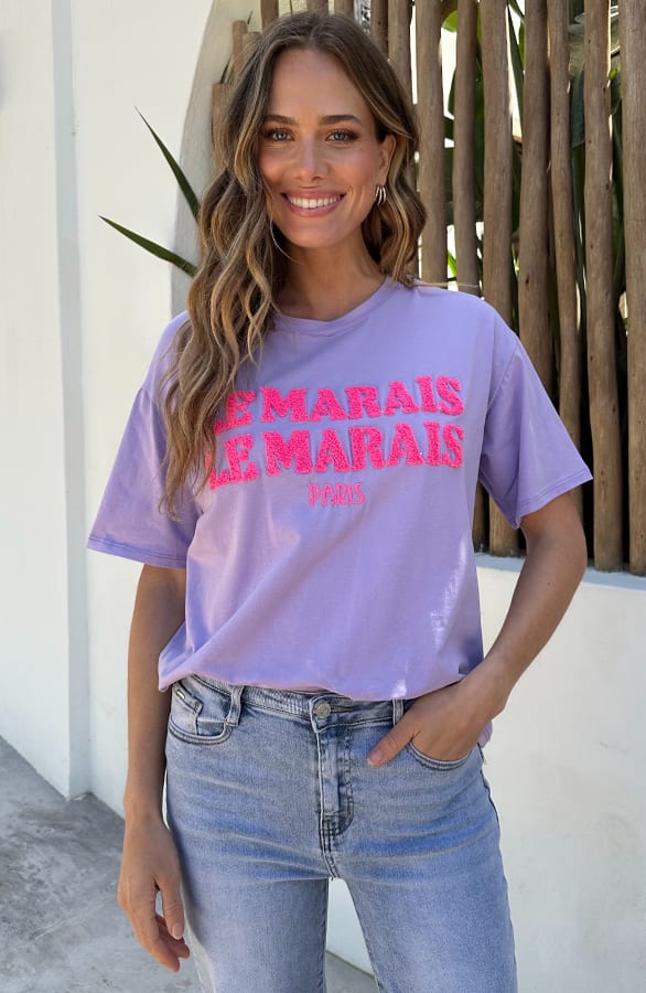 Le Marais T-Shirt Oversized Lila – tops, foto 3