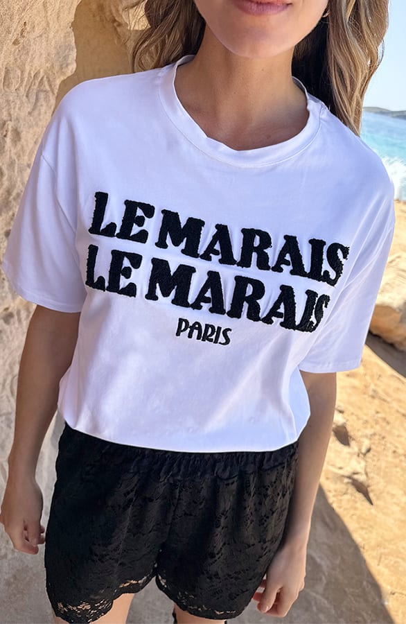 Le Marais T-Shirt Oversized Wit – tops, foto 4