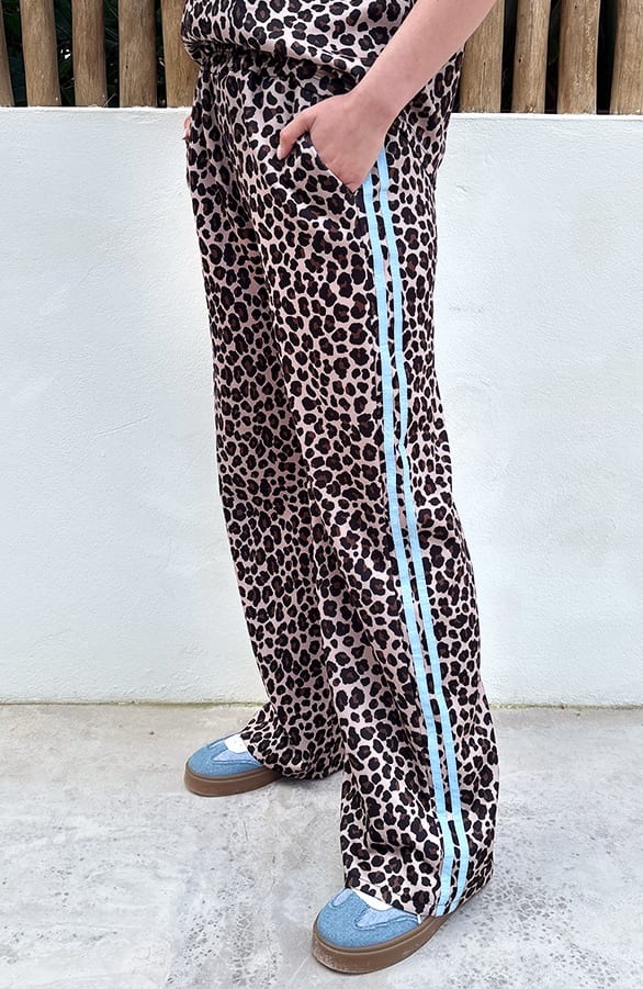 Leopard Bies Broek Baby Blue