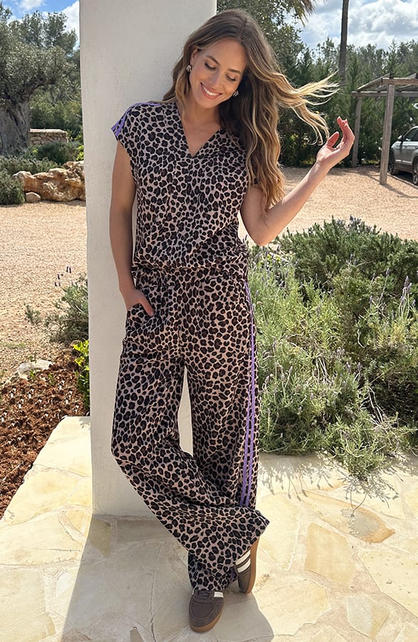 Leopard Bies Broek Lila – broeken, foto 3