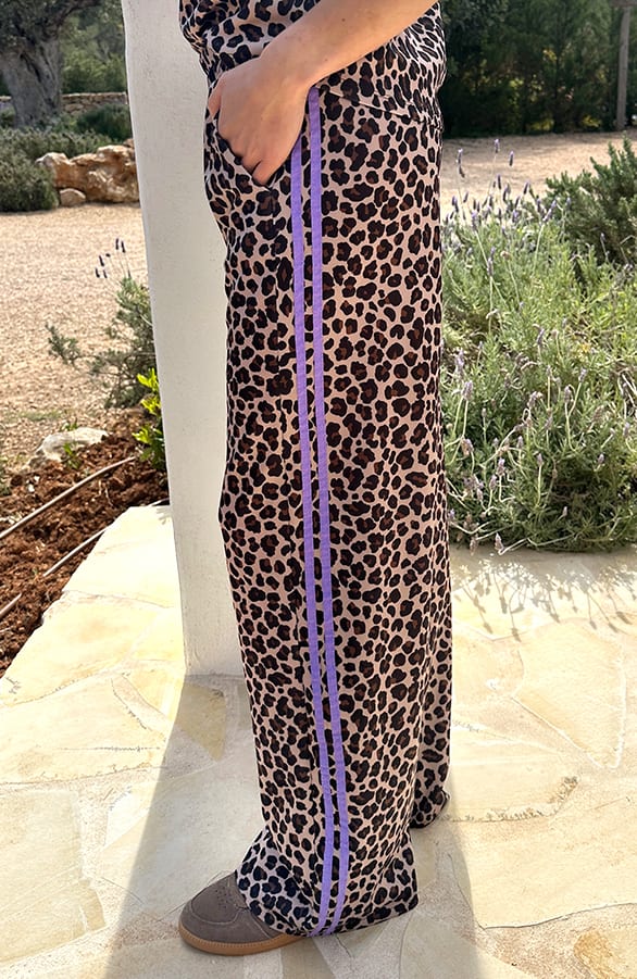 Leopard Bies Broek Lila – broeken, foto 5