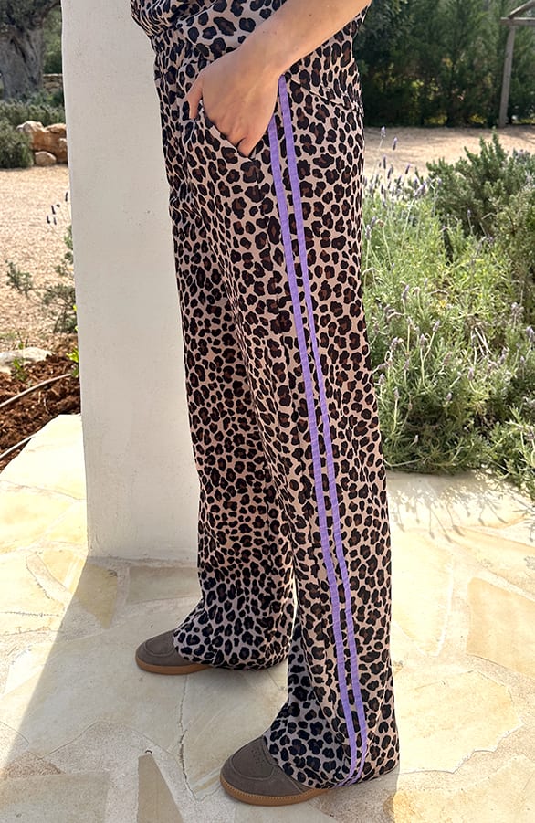 Leopard Bies Broek Lila