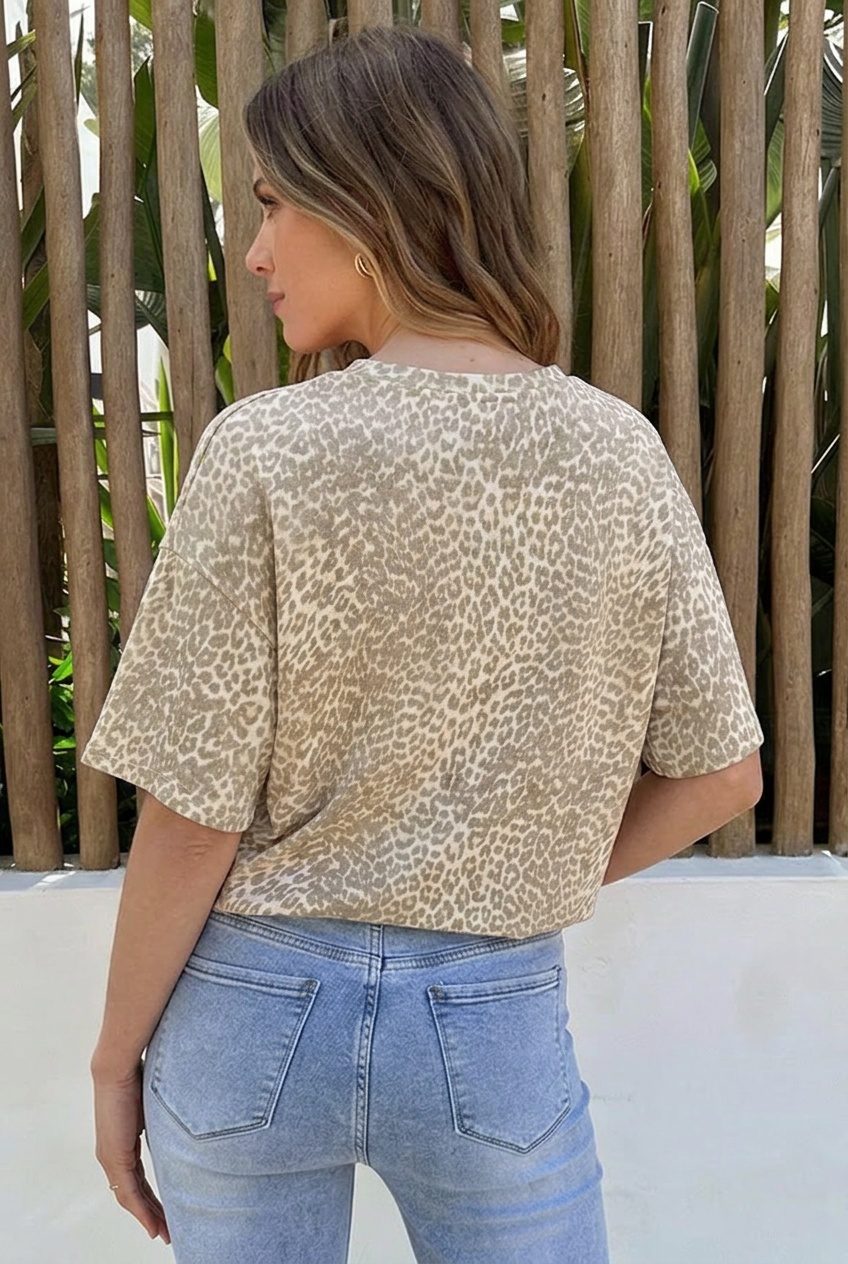 Leopard Top Oversized Katoen Bisous – tops, foto 3