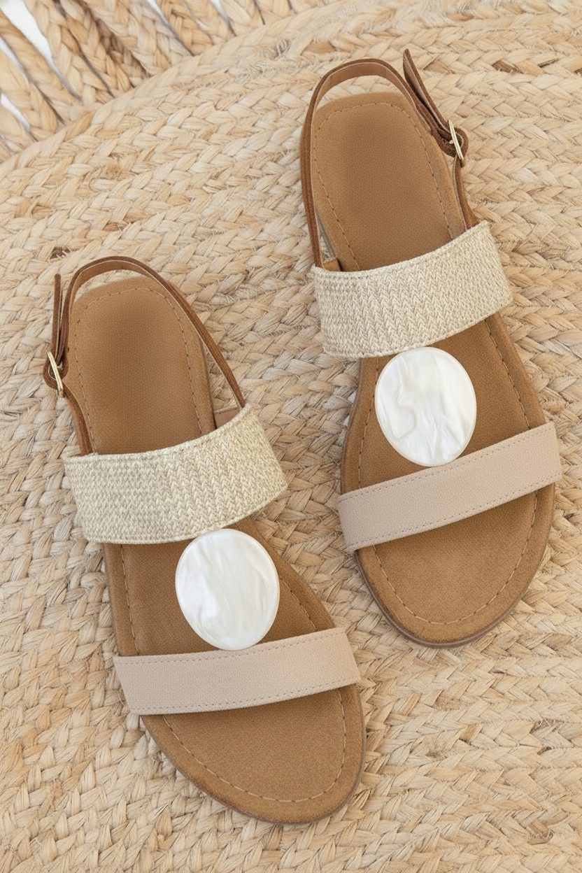 Luxe Detailed Sandaal Beige – alle schoenen, foto 1