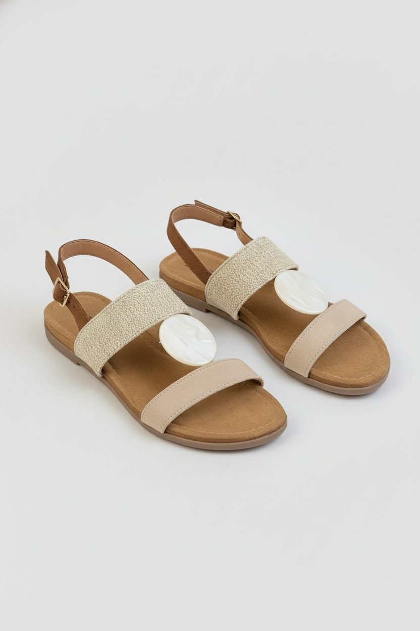 Luxe Detailed Sandaal Beige – alle schoenen, foto 2