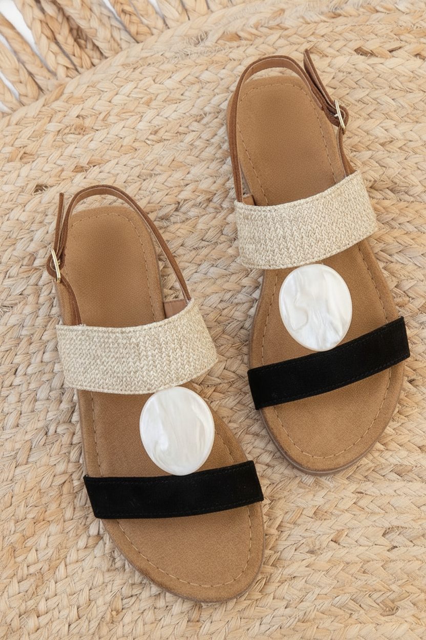 Luxe Detailed Sandaal Zwart – alle schoenen, foto 1