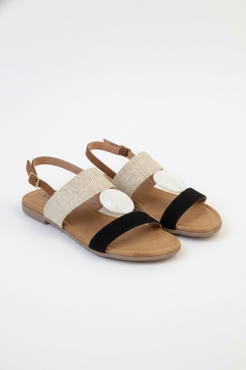 Luxe Detailed Sandaal Zwart – alle schoenen, foto 2