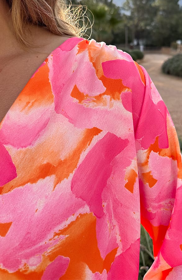 Marant Blouse Print Fuchsia Oranje – blouses, foto 5