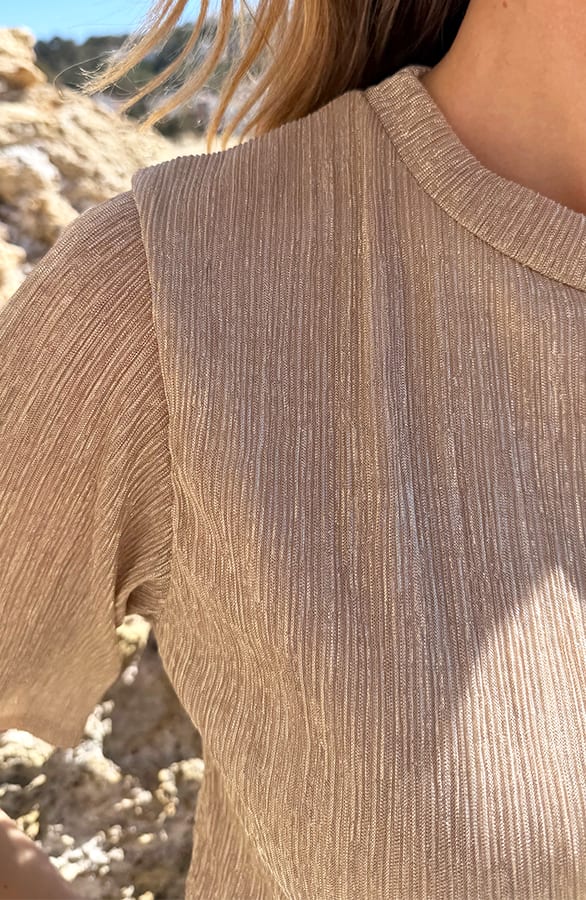Mesh Lurex T-Shirt Gold, Tops, Foto 4