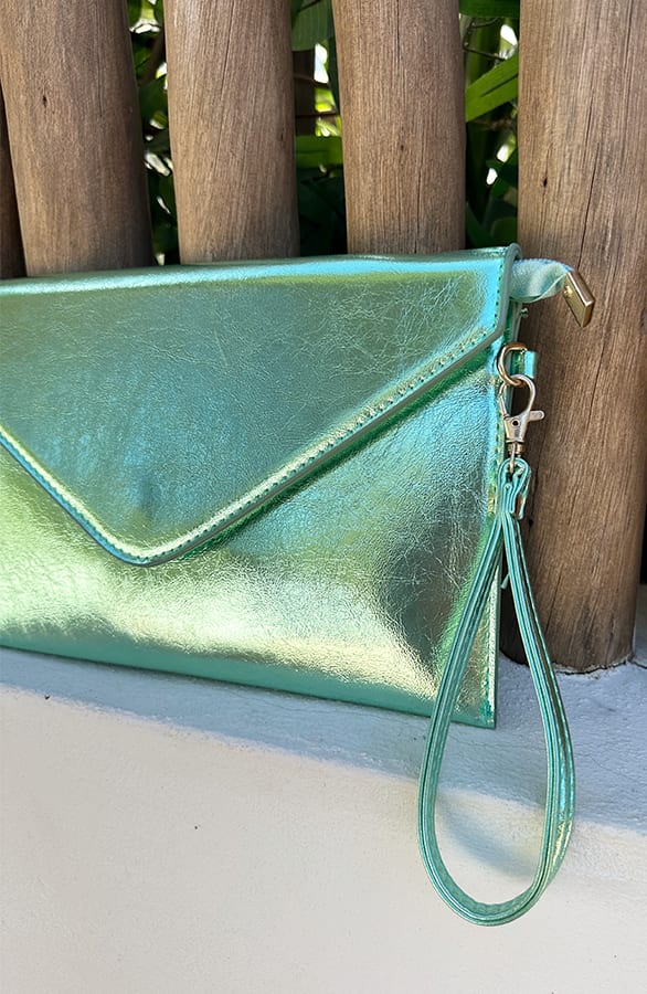 Metallic Clutch Mint – dameskleding, foto 2