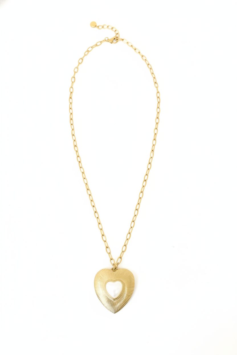 Necklace Heart Marble Long Gold – alle accessoires, foto 2