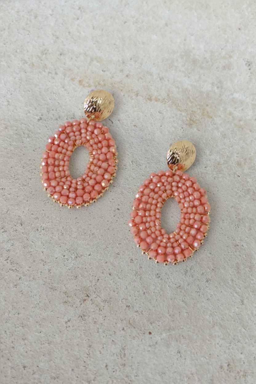 Oval Beads Oorbellen Koraal – alle accessoires, foto 1