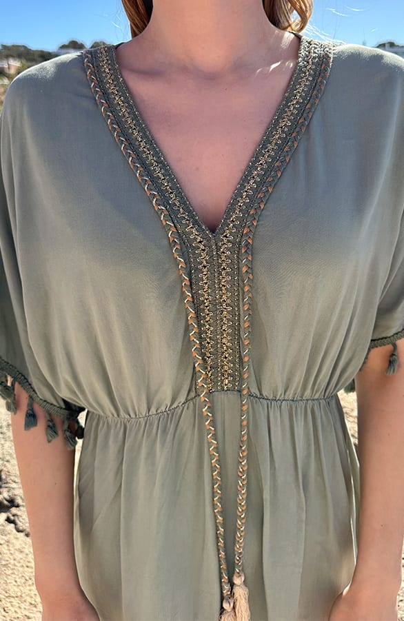 Oversized Jurk Gouden Detail Army – jurken, foto 5