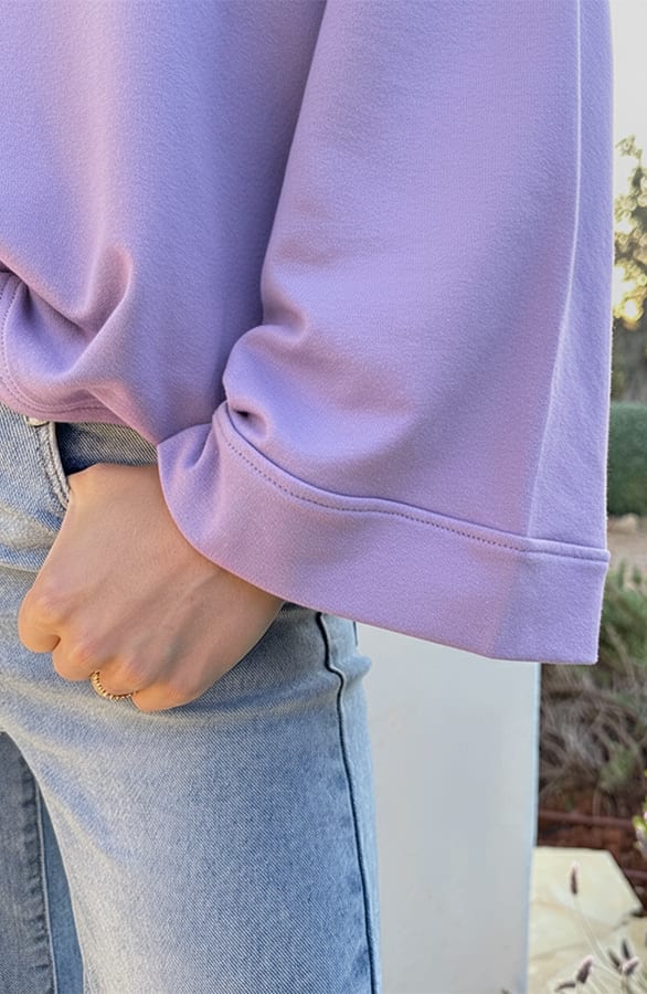 Oversized Longsleeve Katoen Lila – tops, foto 3