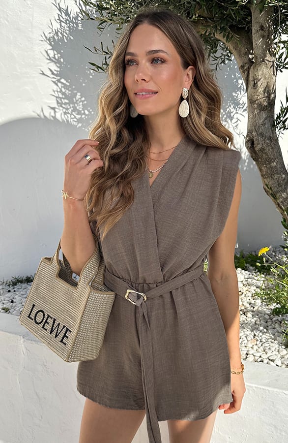 Playsuit Cala Vadella Taupe – jumpsuits en playsuits, foto 6