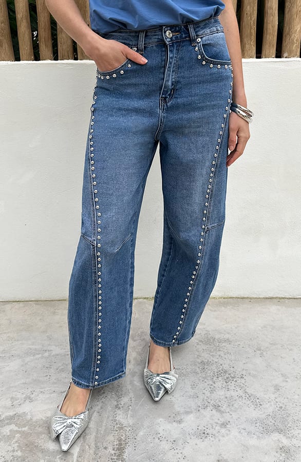 Studded Barrel Jeans Stretch – spijkerbroeken, foto 3