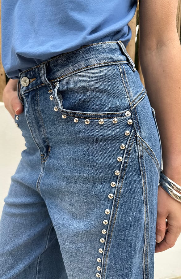 Studded Barrel Jeans Stretch – spijkerbroeken, foto 4