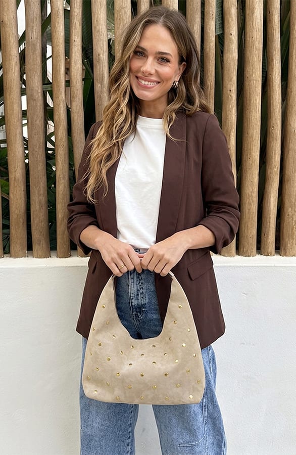 Suedine Studded Boho Shoulder Bag – alle accessoires, foto 2