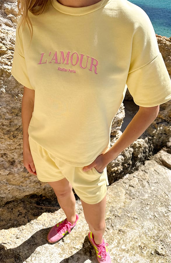 Sweat T-Shirt Lamour Butter Yellow Embroidery – tops, foto 5