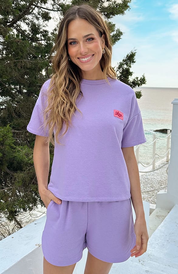 Sweat T-Shirt Love Lila Patch