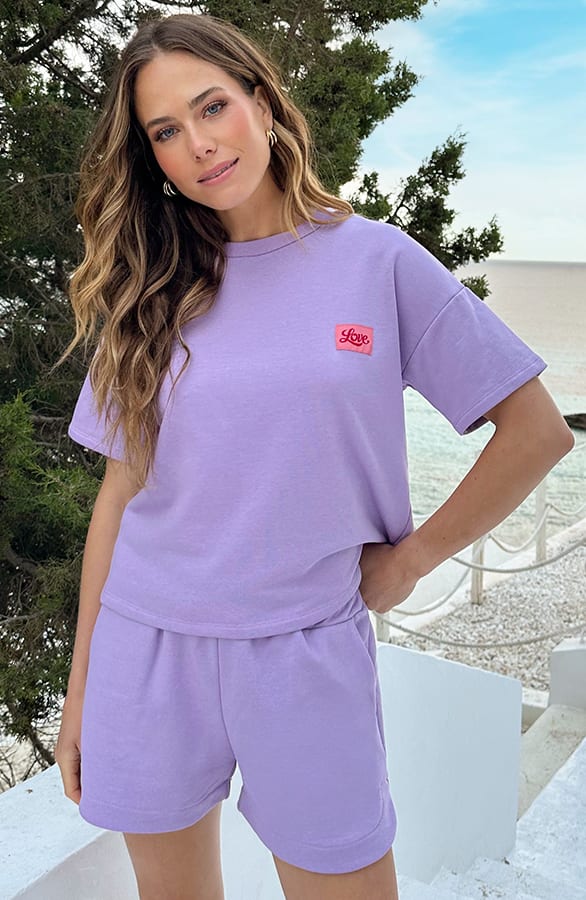 Sweat T-Shirt Love Lila Patch – tops, foto 7