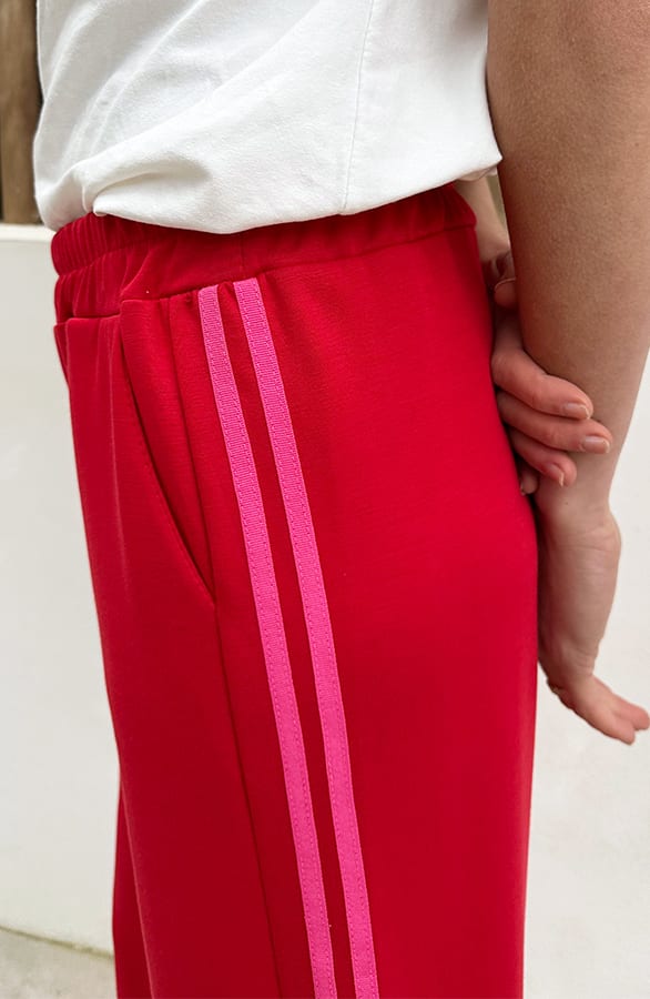 Wide Leg Bies Broek Rood Fuchsia – broeken, foto 5