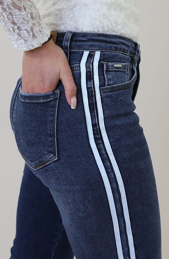 Wide Leg Jeans Bies Dark Blue Stretch FMH – spijkerbroeken, foto 4