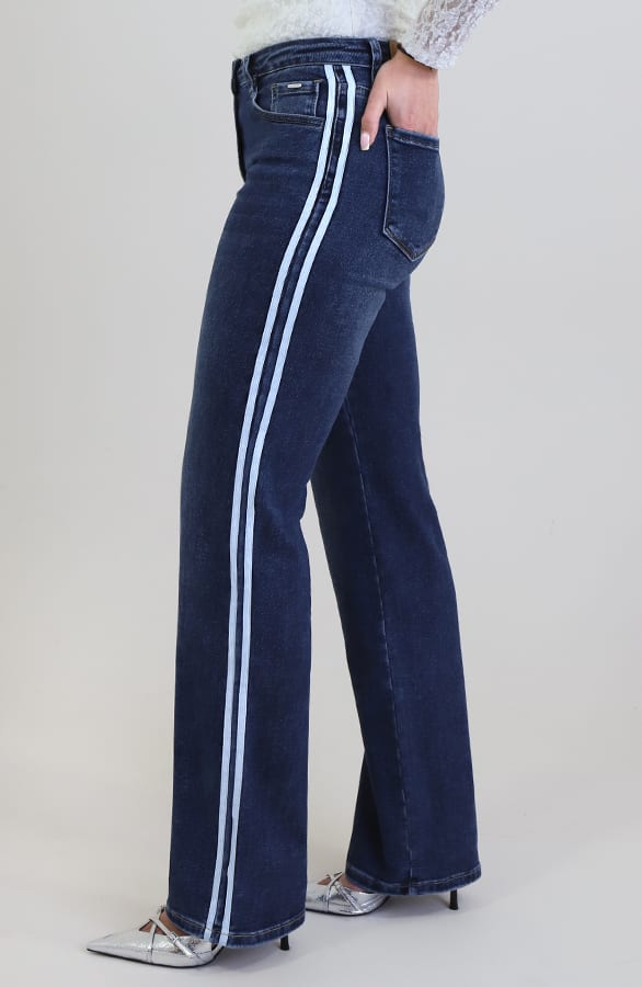Wide Leg Jeans Bies Dark Blue Stretch FMH – spijkerbroeken, foto 5