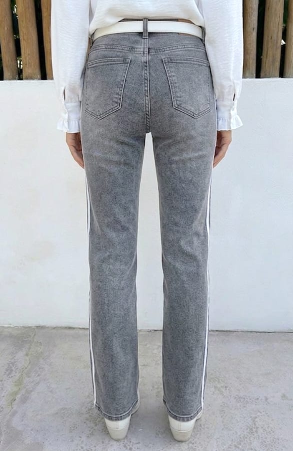 Wide Leg Jeans Bies Grey Stretch FMH – spijkerbroeken, foto 3