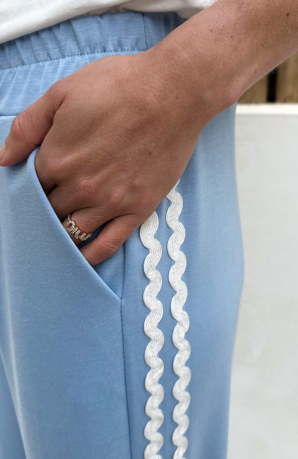 Wide Leg Swirl Bies Broek Light Blue – broeken, foto 5