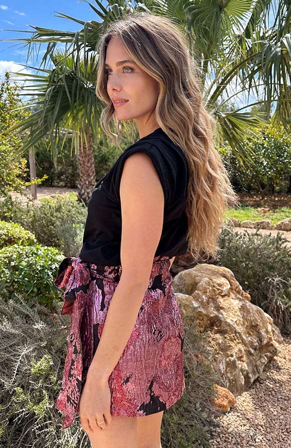 Wrap Skirt Jacquard Roze – rokken, foto 4