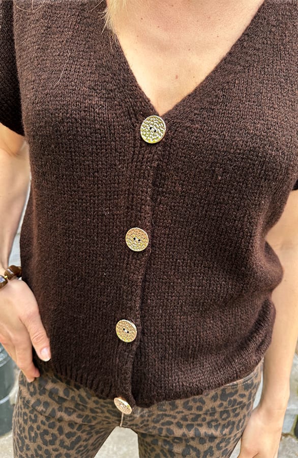 Cardigan Short Sleeve Choco – vesten, foto 4