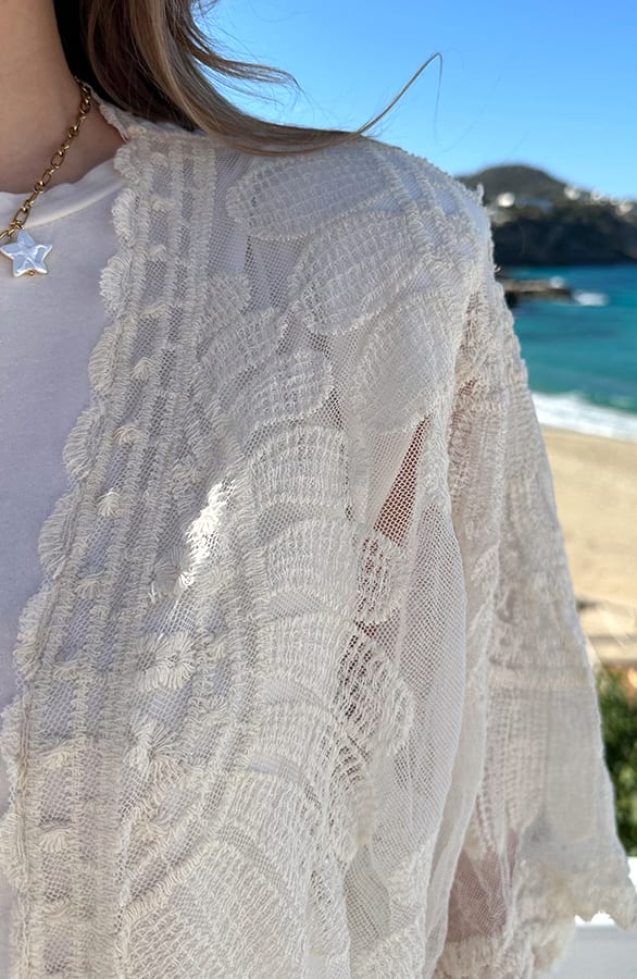 Kanten Kimono Ecru – vesten, foto 4