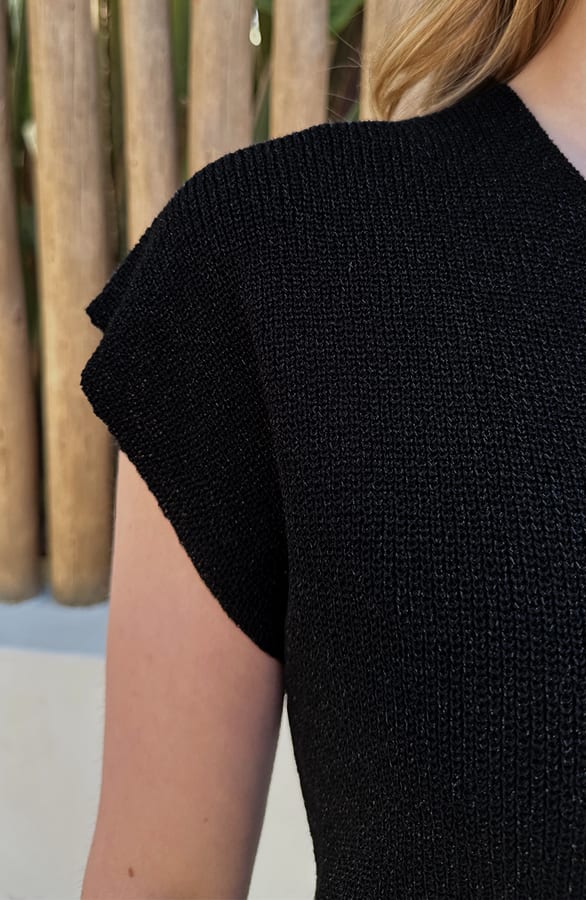 Lurex V-Hals Top Zwart – tops, foto 5